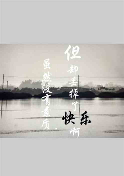 虽然没有素质，但却丢掉了快乐啊